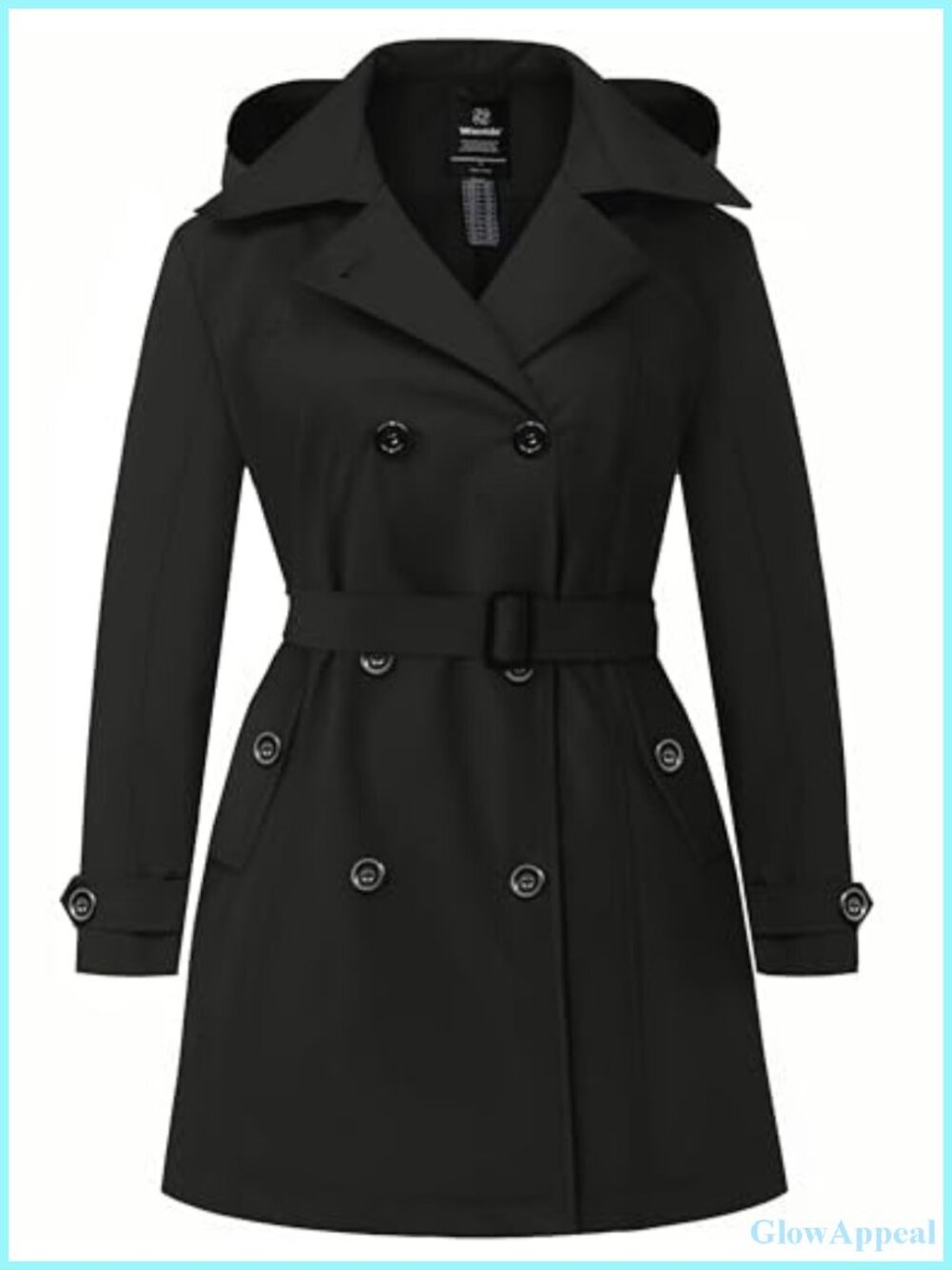 Plus Size Waterproof Trench Coat with Hood - Women's Long Overcoat